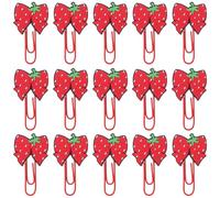 Healvian 30pcs PVC Bow-Shaped Decorative Paper Clips Bookmarks, Cute Planner Clips and Fun Office Supplies, Back to School and Journaling Accessories