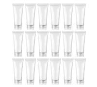Healvian 30pcs Refillable Travel Tubes Leakproof Toiletry Bottles with Flip Caps for Shampoo Shower Gel Facial Cleanser Lotion Compact Plastic Sample Containers