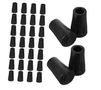 Healvian 30pcs Rubber Cane Tips for Walking Sticks and Trekking Poles Skid Round Replacement Ends with Shock Absorption for Stability and Surface Protection Rocky Trails