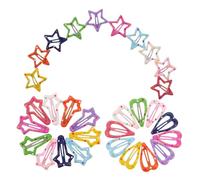 Healvian 30pcs Star Heart Hair Clips Cute Snap Barrettes Hair Accessories Gentle Soft Material Secure Hold Versatile Styling for Parties and Daily Wear
