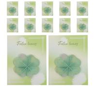 Healvian 32pcs Four-leaf Clover Adhesive Note Notepad Shamrock Shape Cute Memo Pads for School and Office Self Stick Memo Pad for St Patrick's Day Decorations and Teacher Stationery