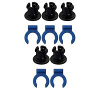 Healvian 3D Printer Extruder Hotend Clamp Tube Coupling Collet Clip Set with Blue-Black Plastic Claws and Fast Connectors, 4mm Bowden Tube Clips, 10pcs Kit for Precise Hotend Extruder