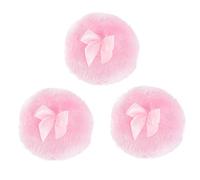 Healvian 3pc Powder Puff Plush Hair Talcum Powder Puff for Soft and Gentle Design Bowknot for Prickly Heat Use