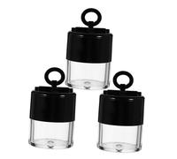 Healvian 3pcs 10g Loose Powder Container Set with Mushroom-head Puff Refillable Body Powder Case Portable Travel Makeup Puff Box