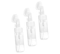 Healvian 3pcs 150ml Foaming Pump Bottle with Facial Brush Head Refillable Soap Dispenser for Hand Soap and Facial Cleanser, Mousse Bottle Suitable for Travel and Daily Use