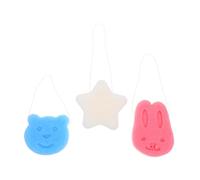 Healvian 3pcs Bath Sponge Soft Natural Loofah Sponges for Women Gentle Exfoliating Body Wash Scrubber with Cute Bear Bunny Star Designs for Newborns