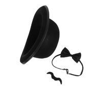 Healvian 3pcs Beard Bowtie for Halloween Dress Up Victorian Detective Cosplay Gangster Events Easy Assembly Comfortable Fit