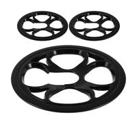 Healvian 3pcs Bike Chain Protector 48t 4-bolt Plastic for Mountain Bikes | Black Sl esign, Mud Deflection on Rugged Trails and Gravel Paths, Single Crankset Use