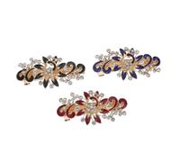 Healvian 3pcs Bridal Rhinestone Hairpins Wedding Headdress for Women Peacock Design Hair Ornament for Parties Festivals Photography and Everyday Wear