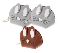 Healvian 3pcs Bunny Ear Key Bag Set Mini Coin Purse, Cute Change Bag in Random Colors, Compact Rabbit Ear Key Ring Wallet for Travel and Daily Use