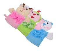 Healvian 3pcs Cartoon Bathing Gloves for Toddlers Adorable Animals Design Sponge for Bathing for Newborn Presents and Products