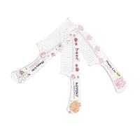 Healvian 3pcs Cartoon Hair Combs Set Anti-static Hair Styling Combs Fine Teeth for Girls and Students Cute Bear and Bunny Designs for Daily Use and