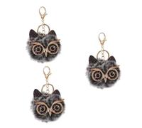 Healvian 3pcs Cartoon Owl Plush Keychain Soft and Comfortable Key Ring with Intricate Details Versatile Bag Charm for Stylish Accessories Durable Craftsmanship Frost