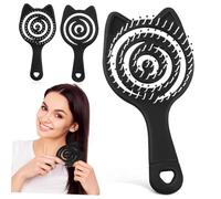 Healvian 3pcs Cat Brush Detangling Massage Comb Kitten Ear Design Vented Hair Brush for Curly Hair for Home Travel