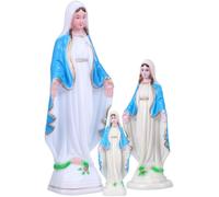 Healvian 3pcs Catholicism Madonna Statue Resin Sculpture Statue Blue Color Vivid Appearance Delicate Fine Workmanship Decorative Smooth Surface Home Decoration for Students
