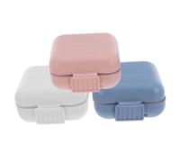 Healvian 3pcs Compartment Pill Organizer with Airtight Seal for Medicine Box for Vitamins Supplements Fish Oil Portable Pocket Pharmacy Case with Flip-top Compartments for