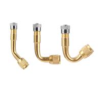 Healvian 3Pcs Copper Tyre Valve Stem Extension Adapters 45° 90° 135° Angled Lengthen Valve Stems for Motorbike Car Scooter Wheel Tire Air Extensions