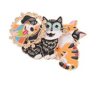 Healvian 3pcs Cute Animal Brooches Cartoon Cat Dog Enamel Pins for Backpacks Clothes Coats Accessories Versatile Lapel Jewelry for Students Holiday