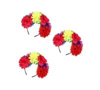 Healvian 3pcs Day the Dead Headband Rose Crown Headpiece Lightweight Polyester Cloth Comfortable for All-day Wear Halloween Hair Accessory for Women and Carnival Masquerade Costume