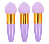 Healvian 3pcs Diagonal Cutter Puff Soft Makeup Sponge Applicator Handle for Foundation Powder Blending for Face Makeup