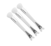 Healvian 3pcs Dual Ended Blush and Contour Brush Set Soft Bristles Highlighter Brush U-shaped Nose Contour Brush Portable Makeup Brushes for Women