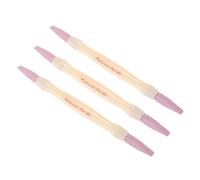 Healvian 3pcs Dual-Ended Nail Cuticle Pusher Pen Stone Sanding Manicure Pedicure Tools Portable Nail Art Stick for Fine Polishing and Dead Skin Removal Professional Grade for Home and Salon