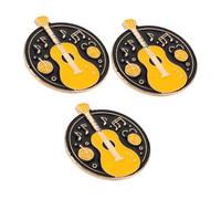 Healvian 3pcs Enamel Guitar Pins Zinc Alloy Lapel Jewelry for Men Women Musical Instrument Brooches for Jackets Scarves Wedding Accessories Music Lover Gifts