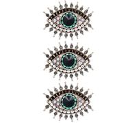 Healvian 3pcs Evil Eye Brooch Pin for Women Rhinestone Lapel Pin Decoration for Clothes Shawls Scarves Elegant Metal Hat Brooch Classic for Friends Special Occasions