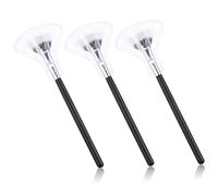 Healvian 3pcs Fan Shaped Eyelash Brushes with Angled Soft Bristles Comfortable Wood Handle Lash Fan for Precise Mascara Application Lash Grooming Professional Eye Makeup Tool