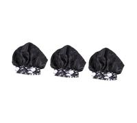 Healvian 3pcs Feel Shower Bonnet Flower Pattern Extra Large Satin Cap for Curly Hair during Sleep and Makeup Elastic Design for Comfort and Durability