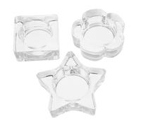 Healvian 3pcs Glass Nail Art Mixing Dappen Dish with Star Petal Ice for Gel Polish Brush Cleaner Holder Easy to Clean Professional Manicure Tools for Nail Technicians