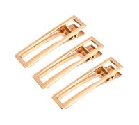 Healvian 3pcs Golden Alloy Hair Clips for Women Hollow Square Duckbill Barrettes Hairpins Durable Decorative Hair Accessories and Travel