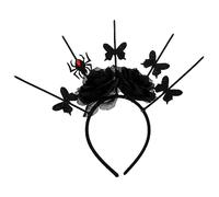 Healvian 3pcs Gothic Halloween Spider Headband with Black Rose Stylish Hair Accessory for Women and Teen Dark Festival Headdress for Day Dead and Costume Parties