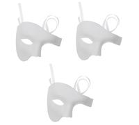 Healvian 3pcs Halloween Eyed Retro Masquerade Half Face Mask for Adults Delicate Lace Detail Comfortable Abs Material Suitable for Cosplay Fancy Dress and Festival Parties