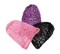 Healvian 3pcs Hand-crocheted Hair Net Stretchy Mesh Nets for Women Comfortable and Lightweight Hair Wraps for Sleeping Dancing and Daily Use Handmade Crochet Bun Cover Elastic Mesh