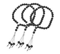 Healvian 3pcs Handmade Islamic Prayer Bead Bracelets Lightweight Portable Beads String for Men and Women Stylish Muslim Rosary Jewelry Accessory for Spiritual Practice and Cultural