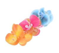 Healvian 3pcs Large Butterfly Orchid Flower Hair Clips for Women, Realistic Artificial Flower Claw Clips in Rose Red Yellow Blue, Decorative Hair Accessories for Weddings and Parties