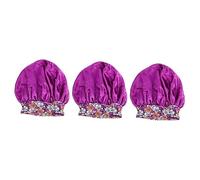 Healvian 3pcs Large Satin Flower Printed Sleep Cap for Women Extra Large Hair Protector for Bathing Makeup and Housework Prevents Hair Knots Attractive Design