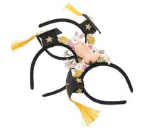 Healvian 3pcs Lightweight Doctoral Hat Hair Accessories with Tassel for Preschool Parties Ceremonies and Photo Props Bright Colors and Comfortable Fit