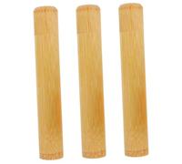 Healvian 3pcs Lightweight Toothbrush Case Bamboo Toothbrush Holders Travel Storage Simple Design for Outdoor Activities Business Trips