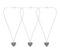 Healvian 3pcs Luminous Heart Shape Pendant Necklace DIY Accessories Hollow out Case for Hanging Essential Oil Diffuser Jewelry Making Supplies Random Color