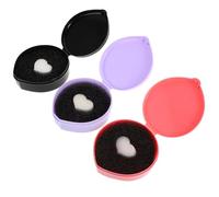 Healvian 3pcs Makeup Brush Cleaner Box Dry Wet Cosmetic Cleaner Sponge Plastic Efficiently Removes Excess Powder Stylish Appearance Versatile Cleaning Tool Fits Easily into Your Makeup Bag