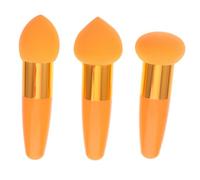 Healvian 3pcs Makeup Sponge for Foundation Blending Dry Use Premium Latex Cosmetic Applicators with Handles Skin Friendly Makeup Accessories for Women