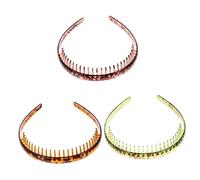Healvian 3pcs Men Headband Hairband Tooth Comb Headband for Girls Stylish Headwear