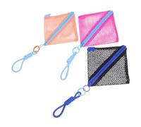 Healvian 3pcs Mini Portable Coin Purse with Zipper Scratch-Resistant Transparent Mesh Pouches for Travel Small Cosmetics Lipsticks Headphones and Card Storage Space-Saving Organizer
