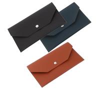 Healvian 3pcs Minimalist Wallet Women Leather Slim Money Envelope Cash Budgeting Card Holder for Personal Finance Bill Receipt Organizer Purse