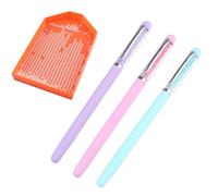 Healvian 3pcs Nail Art Dotting Pen Set for Women Manicurists Rhinestone Picker Tools in Purple Green Pink Use DIY Nail Decoration Accessories for Salon and Home