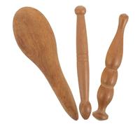 Healvian 3Pcs Natural Wood Massage Sticks Handheld Acupoint Massagers for Foot Hand Back Relief Smooth Multi-Functional Manual Massaging Tools to Reduce Tension and Stimulate Pressure