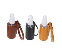 Healvian 3pcs Perfume Spray Bottle Leather Case Leakproof Bottles with Cover Keychain Refillable Pu