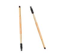 Healvian 3pcs Professional Double-ended Eyebrow Brush with Beveled Brow Paint Brush and Spiral Mascara Wand Lightweight Wood Handle Beauty Tools for Precise Eyebrow Shaping and Eyelash
